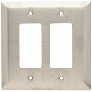 Pass & Seymour Oversized Decorator Wallplates 2 Gang Metallic Stainless Steel 302/304 Device