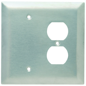 Pass & Seymour Oversized Blank Duplex Wallplates 2 Gang Metallic Stainless Steel 302/304 Device