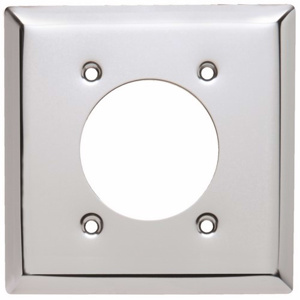 Pass & Seymour Standard Round Hole Wallplates 2 Gang 2.125 in Chrome Chrome Device