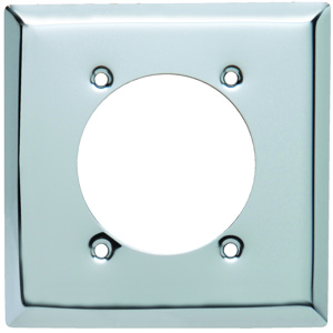 Pass & Seymour Standard Round Hole Wallplates 2 Gang 2-3/8 in Chrome Chrome Device