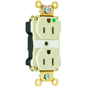 Pass & Seymour PT8200 Series Duplex Receptacles 15 A 125 V 2P3W 5-15R Hospital PlugTail® Ivory
