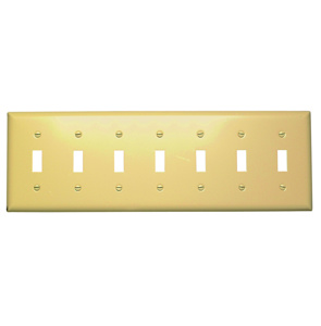 Pass & Seymour Standard Toggle Wallplates 7 Gang Ivory Stainless Steel 302/304 Device