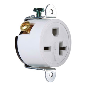 Pass & Seymour 5858 Series Single Receptacles 20 A 250 V 2P3W 5-20R Commercial White