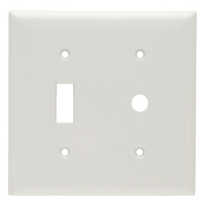 Pass & Seymour Standard Coax Toggle Wallplates 1 Gang 0.406 in White Plastic Device