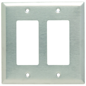 Pass & Seymour Midsized Decorator Wallplates 2 Gang Metallic Stainless Steel 302/304 Device