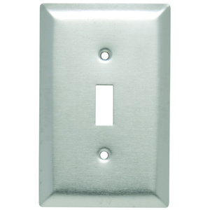 Pass & Seymour Midsized Toggle Wallplates 1 Gang Metallic Stainless Steel 302/304 Device