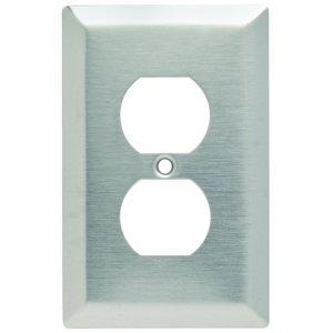 Pass & Seymour Midsized Duplex Wallplates 1 Gang Metallic Stainless Steel 302/304 Device