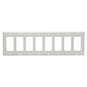 Pass & Seymour Standard Decorator Wallplates 8 Gang White Stainless Steel 302/304 Device