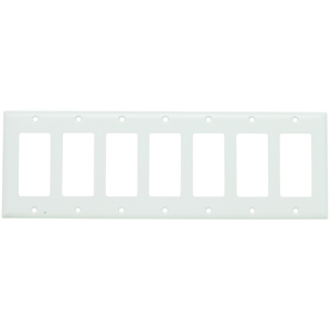 Pass & Seymour Standard Decorator Wallplates 7 Gang White Stainless Steel 302/304 Device