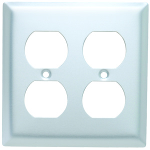 Pass & Seymour Standard Duplex Wallplates 2 Gang Metallic Aluminum Device