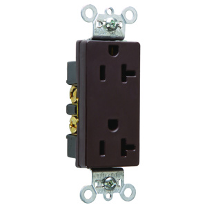 Pass & Seymour 26352 Series Decorator Duplex Receptacle 20 A 125 V 2P3W 5-20R Commercial Brown
