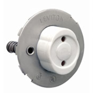 Leviton 23518 Series Plunger Lampholders Fluorescent Medium Bi-pin White<multisep/>White