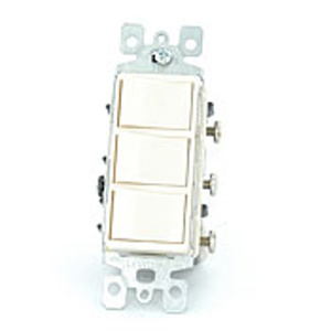 Leviton SPST Rocker Light Switches 15 A 120 V Decora® No Illumination Light Almond