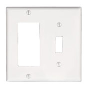 Leviton Standard Decorator Toggle Wallplates 2 Gang Almond Thermoset Plastic Device