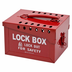 Brady Metal Lock Boxes Lock Box Lock Out For Safety (w/ picto) Heavy Duty Steel Red