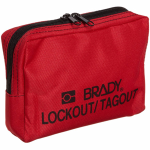 Brady Lockout Belt Pouches Black on Red Heavy Duty Nylon