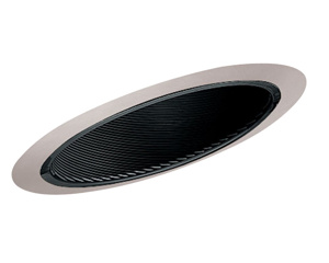 Lithonia Juno 604 Series 6 in Slope Ceiling Baffle Trims Incandescent Baffle - Black 6 in