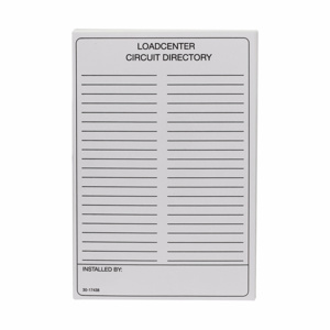 Eaton Cutler-Hammer BR and CH Series Circuit Directory Loadcenter Identification and Labelings Other