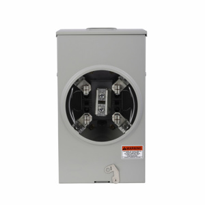 Eaton Ringless Meter Sockets 200 A 600 VAC OH 4 Jaw 1 Position 1 Phase Triplex Ground Small Hub