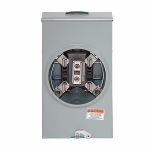 Eaton Ringless Meter Sockets 150 A 600 VAC OH/UG 4 Jaw 1 Position 1 Phase Triplex Ground Small Hub