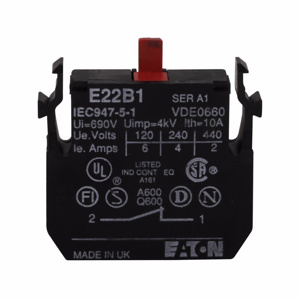 Eaton Cutler-Hammer E22 Series Contact Blocks Black 1 NC 22 mm