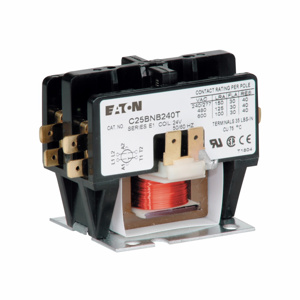Eaton Cutler-Hammer C25 Series Non-reversing Definite Purpose Contactors 40 A 2 Pole 208/240 VAC