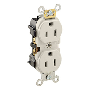 Leviton 5252 Series Duplex Receptacles 15 A 125 V 2P3W 5-15R Heavy-Duty Industrial Specification Grade Almond<multisep/>Almond