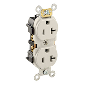 Leviton 5352 Series Duplex Receptacles 20 A 125 V 2P3W 5-20R Heavy-Duty Industrial Specification Grade Almond<multisep/>Almond