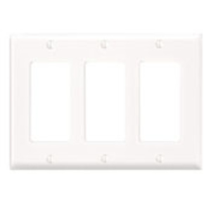 Leviton Standard Decorator Wallplates 3 Gang Almond Nylon Device