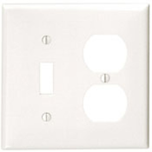 Leviton Standard Duplex Toggle Wallplates 2 Gang Almond Nylon Device