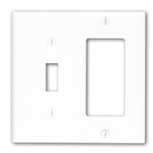 Leviton Standard Decorator Toggle Wallplates 2 Gang Almond Nylon Device