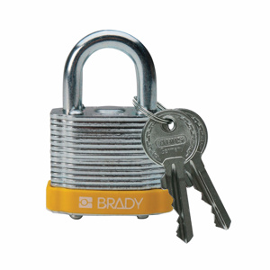 Brady Steel Padlocks - 3/4 in Shackle Yellow Steel 3/4 in shackle
