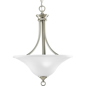 Progress Lighting Trinity Series Foyer Light Fixtures Incandescent Brushed Nickel Frosted Glass