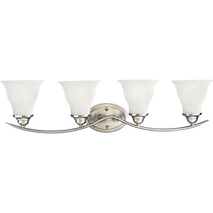 Progress Lighting Trinity Series Traditional/Casual Decorative Wall Fixtures Incandescent Frosted Glass Brushed Nickel