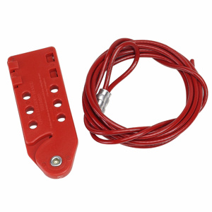 Brady Cable Lockouts with Cable Fiberglass Reinforced Polypropylene Red