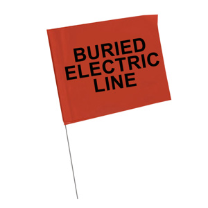 Brady Marking Flags Black on Red Buried Electric Line 4 x 5 x 30