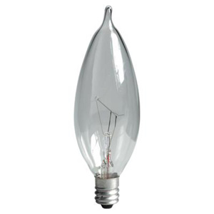 Current Lighting Bent Tip Incandescent Decorative Candle Lamps CA10 25 W Candelabra (E12)