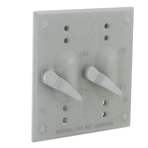 Raco/Bell 5120 Series Weatherproof Outlet Box Covers Aluminum Die Cast 2 Gang Gray