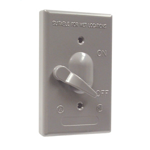 Raco/Bell 5120 Series Weatherproof Outlet Box Covers Aluminum Die Cast 1 Gang Gray