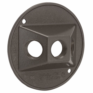 Raco/Bell 5197 Series Weatherproof Round Outlet Box Cover Aluminum Die Cast Bronze