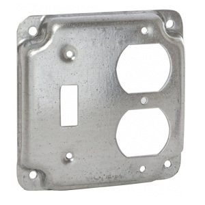 Raco/Bell Exposed Work Square Covers 1 Toggle Switch/1 Duplex Receptacle Steel