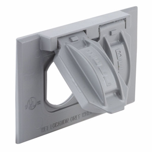 Raco/Bell 5180 Series Weatherproof Outlet Box Covers 2-13/16 in x 4-9/16 in Aluminum Die Cast Gray