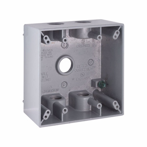 Raco/Bell Weatherproof Two Gang Outlet Boxes 2-1/8 in Metallic 2 Gang 1/2 in