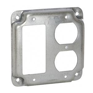 Raco/Bell 910 Series Exposd Work Square Covers 1 Duplex Receptacle/1 GFCI Device Steel
