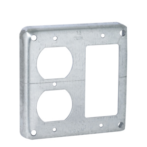 Raco/Bell 910 Series Exposd Work Square Covers 1 Duplex Receptacle/1 GFCI Device Steel