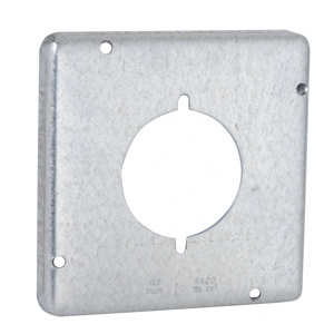 Raco/Bell 4-11/16 Square Cover (1) 2.140 inch Diameter Hole Steel