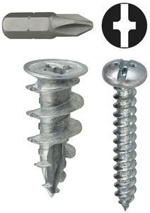 Dottie Wall Driller Anchor Kits Zinc #8 Phillips/Slotted