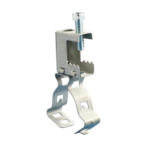 nVent Caddy Bottom Flange Mount Clip Conduit Hangers 0.920 - 1.378 in 3/4 in EMT<multisep/> 1 in EMT<multisep/> 3/4 in Rigid<multisep/> 1 in Rigid Spring Steel
