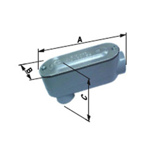 Teddico Type <em class="search-results-highlight">LB</em> Threaded Aluminum Conduit Bodies Aluminum Die Cast 3 in Cover, Gasket Included
