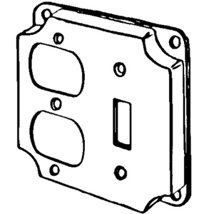 Appleton Emerson ETP™ Series Raised Surface Covers 1 Toggle Switch/1 Duplex Receptacle Steel